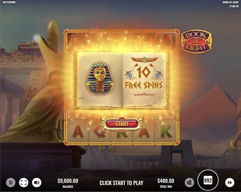 Book of Lights – Tosú Free Spins agus siombail ag leathnú